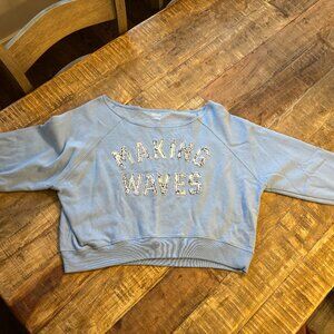 Women's Easy Off-the-Shoulder Making Waves Graphic Crew Sweatshirt - Hollister